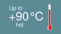Soojustagastuse sooja vee temperatuur kuni +90 °C
