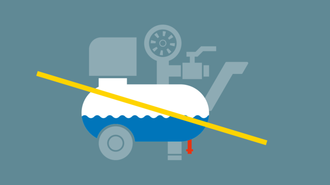 Tekkiv kondensaat aurustatakse i.Comp 3 juures mootori uue tehnoloogia abil.